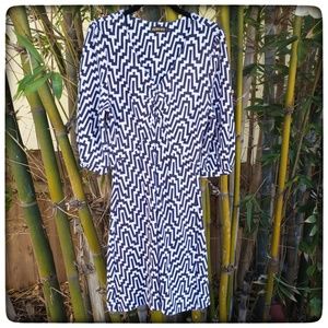 NWOT Navy Geometric Print Dress by Reborn